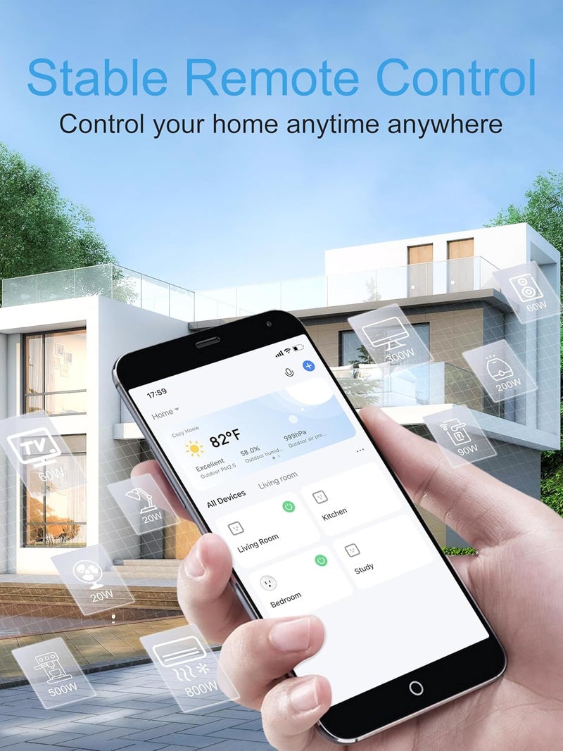 EIGHTREE Mini Smart Plug 𝟓𝐆𝐇𝐳 𝐖𝐢-𝐅𝐢 𝐂𝐨𝐦𝐩𝐚𝐭𝐢𝐛𝐥𝐞 𝟏𝟓𝐀, 𝗘𝗻𝗲𝗿𝗴𝘆 𝗠𝗼𝗻𝗶𝘁𝗼𝗿𝗶𝗻𝗴, Smart Plugs That Compatible with Alexa & Google Home & SmartThings, Remote Control, Timer - Image 5